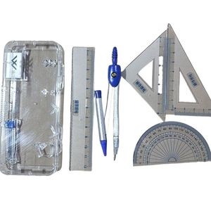 Ensemble de traçage Xi Peptide Math, 7 pièces, comprenant compas et règle, pour étudiants, fournitures scolaires, modèle plastique A1 1 - Product Image 5