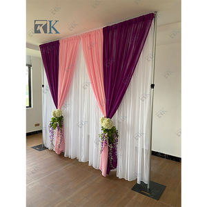 Kits de drapage de plafond pour mariage robustes avec tube télescopique en aluminium argenté et drapé, garantie de 3 ans - Product Image 4