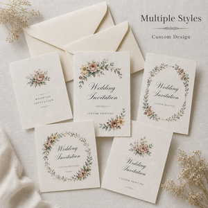 Invitation de mariage personnalisée à bords festonnés, impression <span class=keywords><strong>aquarelle</strong></span> florale rétro, carte en papier avec texte personnalisé pour événement de mariage romantique - Product Image 3