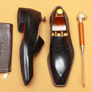Chaussures pour hommes en cuir de vachette de première qualité - chaussures décontractées pour le travail - cuir véritable - à enfiler en une seule pièce - mocassins - chaussures habillées pour hommes - Product Image 4
