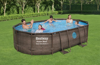 Ensemble de piscine ovale Bestway 56946, structure en acier, piscine hors sol