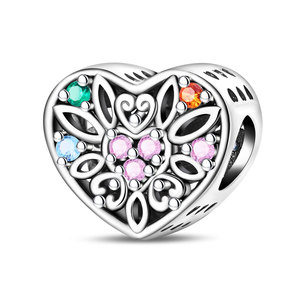 Colgante de latón blanco en forma de corazón, con incrustaciones de circonita, lleno de amor, el regalo perfecto para madres y familiares, joyería para mujer. - Product Image 3