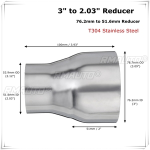ท่อเชื่อมต่อขนาด 76 มม.-51 มม. สำหรับท่อไอเสียรถยนต์ ขนาด 3 นิ้ว-2 นิ้ว  อะแดปเตอร์ท่อเก็บเสียงสแตนเลส - Product Image 6