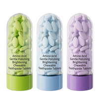 Comprimés de dentifrice à croquer aux acides aminés, comprimés solides portables pour le nettoyage buccal en voyage, en déplacement professionnel ou à usage quotidien, comprimés de bain de bouche