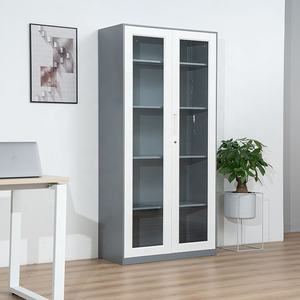 أثاث مكتبي مسطح فولاذية متحركة مسطحة رأسية مع خزانة بقفل ببابين متأرجحين - Product Image 6