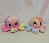 Peluche poulpe amusante de dessin animé, peluche poulpe réversible joyeuse et triste, peluche poulpe étoile de dessin animé
