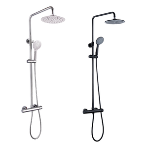 Conjunto de Ducha Termostática Moderno de Latón Pulido con Pantalla Digital, Lluvia Suave, Monomando, Montaje en Pared, Grifo de Baño de 2 Orificios - Product Image 1
