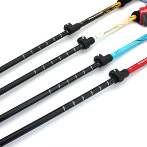 Bastones de Trekking de Aleación de Aluminio 7075, Ajustables, de 3 Secciones, con Bloqueo Externo, en Negro, Rojo, Azul y Blanco, para Senderismo y Caminatas al Aire Libre - Product Image 1