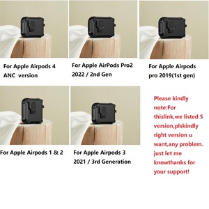 Funda Protectora de Interruptor Magnético para Auriculares para <span class=keywords><strong>AirPods</strong></span> 4, para <span class=keywords><strong>AirPods</strong></span> 1, 2, 3 / Pro 2, Cubierta Tipo Armadura de TPU+PC de Alta Resistencia + Gancho - Product Image 2