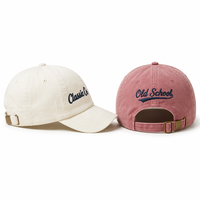 Casquette de baseball classique vintage délavée en coton doux avec broderie rétro, design non structuré, idéale pour le camping et le shopping