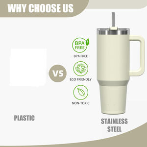 Gobelet isotherme en acier inoxydable de 40 oz, tasse de voyage, porte-gobelet, bouteille d'eau, tasse à café glacé pour boissons froides et chaudes avec paille et couvercle - Product Image 6