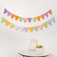 Décorations de fête en papier, fournitures de fête, guirlandes d'anniversaire, bannières, drapeaux triangulaires multicolores, style nautique, imprimés en 4 couleurs, à suspendre