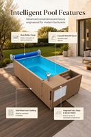 Système de filtration pour piscine hors sol modulaire préfabriquée LEWOL POOL en acier et fibre de verre, écologique, pour jardin et patio.