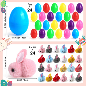 Promociones de restaurante de Pascua, lindos juguetes de peluche de conejito <span class=keywords><strong>en</strong></span> huevos de cápsula sorpresa para una experiencia gastronómica familiar - Product Image 4