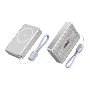 10000mAh Magnetic Wireless Power Bank with Zinc Alloy Stand, 22.5W Fast Charging Metal Finish Portable <b>Charger</b> - Product Image 1