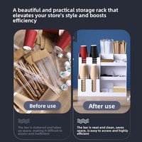 Distributeur de gobelets en plastique blanc, boîte à mouchoirs, support pour pailles, organisateur de comptoir de bar, pour usage commercial, multifonctionnel