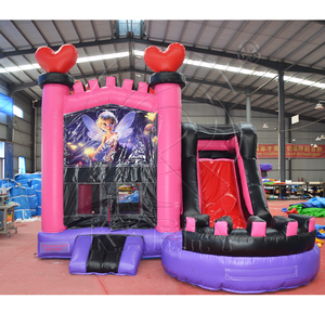 Castillo Inflable de PVC Rosa Mico y Casa de Brinco para Niños, Temática de Princesas, Bodas y Cumpleaños, para 5-10 Niños, Capacidad de 300-500 kg - Product Image 1