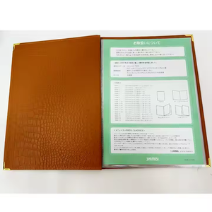 Logotipo personalizado A4 Cubierta de menú de cuero de grano de <span class=keywords><strong>cocodrilo</strong></span> Suministros de <span class=keywords><strong>restaurante</strong></span> de moda para uso en hoteles y restaurantes - Product Image 5