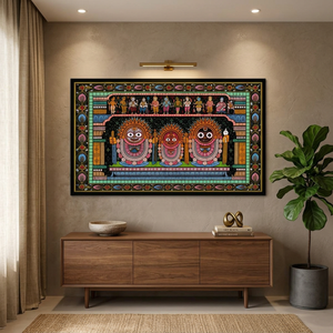 Peinture artisanale Lord Jagannath Pattachitra – Art mural traditionnel de l'Odisha - Product Image 4