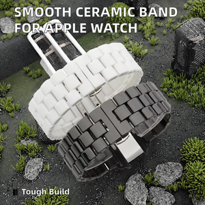 Bracelet de remplacement Betterconn en céramique lisse pour montre sport, série 9/8/7/6/SE/<span class=keywords><strong>5</strong></span>/4/3, boucle à ardillon, largeur de bande 12 mm pour montre - Product Image 2