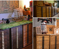 Meuble de salon Hamilton en bois massif, design américain moderne, avec 5+ tiroirs/compartiments, roulettes verrouillables, mobilier de maison H