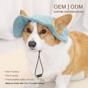 Chapeau Bob pour Animaux de Compagnie, Tendance et Respirant, Motif Uni, Rayures en Velours Côtelé, Protection Solaire, Doux et Adorable, Vente en Gros - Product Image 1