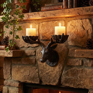Cast Iron Antler Candle Holder Wall Mounted Metal Decor Home Decoration Indoor Outdoor Minimalist Style - Product Image 3