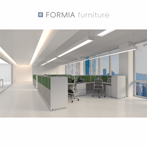 Conjunto Modular de Oficina Moderna, Muebles de Cubículo, Estaciones de Trabajo, Escritorio para 2 Personas con Separador - Product Image 2