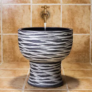 黑白条纹图案非常适合用作拖把水槽足浴或修脚水槽独特设计的流行容器水槽