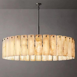 Lampadario Moderno <span class=keywords><strong>di</strong></span> Lusso Personalizzato in Alabastro, Lampada a Sospensione Esagonale in <span class=keywords><strong>Metallo</strong></span> Dorato con LED <span class=keywords><strong>per</strong></span> Villa, Scale, Ingresso e Foyer - Product Image 3