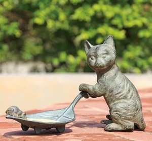 Escultura de gato de bronce, decoración para el hogar y el jardín, estatua de gato de Bronce Antiguo, figurita decorativa, artesanías de Metal hechas a mano, decoración del hogar - Product Image 4