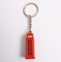 Mini porte-clés souvenir de Londres : Bus rouge, cabine téléphonique, boîte aux lettres – Idéal pour cadeaux touristiques, fêtes et présentation en magasin