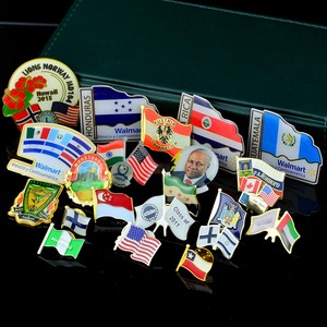 Fabricante al por mayor logotipo personalizado aleación de zinc Bandera Nacional esmalte duro pines magnéticos banderas de país personalizadas Pin de esmalte impreso - Product Image 2