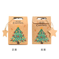 Boîtes cadeaux en papier pour bonbons de Noël en gros, boîtes d'emballage pour biscuits de Noël en kraft avec étiquettes étoiles pour les fêtes