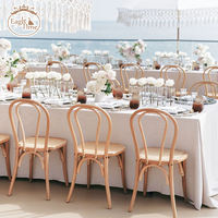 Chaises de restaurant en bois de haute qualité et élégantes en forme de U, chaises d'événement avec dossier en bois