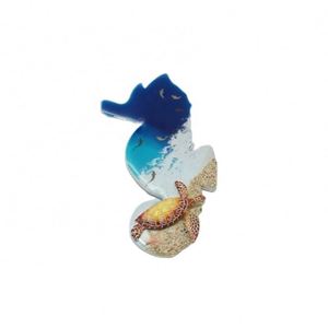 Recuerdos Personalizados de Playa, Imán para Refrigerador con Diseño de Olas Azules del Mar, Resina Epoxi MDF, Arte Oceánico - Product Image 6