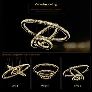 现代简约 3 公斤水晶吊灯，适用于餐厅、客厅、卧室、楼梯、天花板照明 - Product Image 4