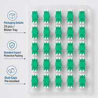 Singlemode 9/125 LC-LC APC Duplex Flangeless Fiber Coupler Hijau Female to Female Optical Adapter untuk FTTH Data Center