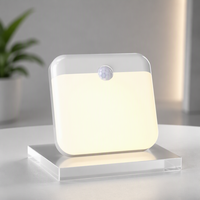 Veilleuse LED à détecteur de mouvement dimmable, mini lampe murale carrée rechargeable par USB pour placard, chambre, couloir