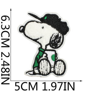 Anime Character Bordado Patches Sentiu Material Cachorro De Cabelo Encaracolado Cão Toalha Bordado Patches para Roupas Infantis - Product Image 4