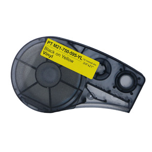 Cartouche d'étiquettes en vinyle M21-750-595-YL 0,75'' 6,4m pour imprimante d'étiquettes portable <span class=keywords><strong>Brady</strong></span> BMP21 Noir sur Jaune - Product Image 4