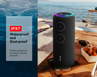 Enceinte Bluetooth personnalisée avec logo, étanche IPX7, TWS RGB, double stéréo 10W, TF AUX, appels mains libres, pour extérieur, cadeau