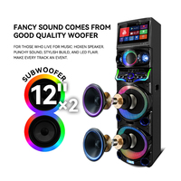 Sistema de Cine en Casa P-21203 con Karaoke, Altavoces Dobles de 12 Pulgadas, Altavoz de Karaoke con Pantalla Táctil de 15.4 Pulgadas, Micrófono y Bluetooth
