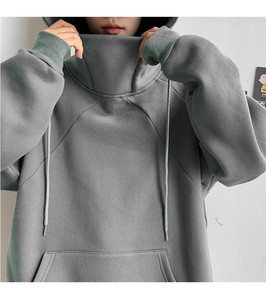<span class=keywords><strong>Sudadera</strong></span> con capucha <span class=keywords><strong>de</strong></span> <span class=keywords><strong>cuello</strong></span> alto para hombre, estilo urbano, <span class=keywords><strong>de</strong></span> alta calidad, con logo personalizado, lisa, para invierno, venta al por mayor - Product Image 6