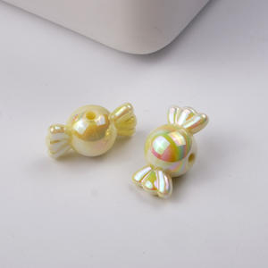 Venta al por mayor de Color caramelo galvanoplastia DIY pulsera accesorios cuentas perforadas arco acrílico plástico y cuentas Lucite - Product Image 6