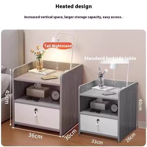 โต๊ะข้างเตียงข<span class=keywords><strong>น</strong></span>าดเล็กเรียบง่ายทันสมัยพร้อมชั้<span class=keywords><strong>น</strong></span>เก็บของสไตล์แผงไม้สำหรับครัวเรือ<span class=keywords><strong>น</strong></span>ขนาดเล็กห้อง<span class=keywords><strong>น</strong></span>อนตู้อินเท<span class=keywords><strong>อร</strong></span>์เ<span class=keywords><strong>น</strong></span>็ตคนดัง - Product Image 3