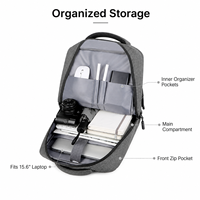 Sac à dos pour ordinateur portable professionnel 15,6 pouces pour homme, sac à dos de voyage étanche, sac à dos étudiant avec port USB et logo personnalisé pour le travail de bureau