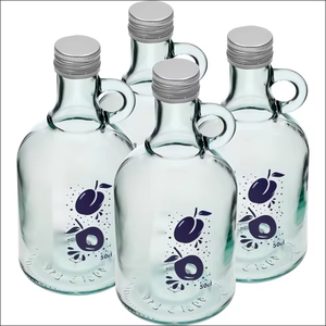 Botella de aceite de oliva con asa 750 ml Botella redonda transparente personalizada Fabricante Botella de vidrio de bajo <span class=keywords><strong>precio</strong></span> de miel - Product Image 2