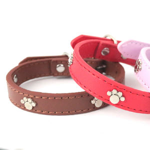 Luxury Durable PU <b>Leather</b> <b>Dog</b> <b>Collar</b> Buckle Closure 2.5*55CM Pie <b>Collar</b> Solid Pattern for <b>Dogs</b> & Cats Made of Nylon Polyester - Product Image 5