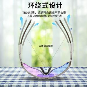 Lunettes de cyclisme Whale YDJ-301, monture en plastique, anti-vent, protection UV, lunettes de sport d'extérieur pour hommes - Product Image 2